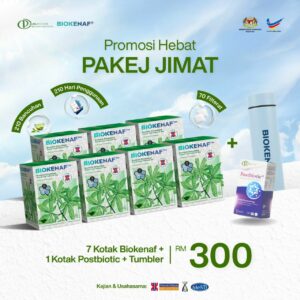 PAKEJ JIMAT (7 KOTAK BIOKENAF + 1 POSTBIOTIC + 1 TUMBLER)